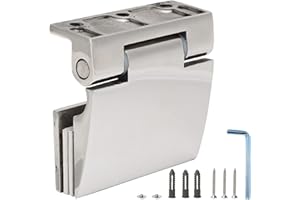 JENNGAOO Zawiasy do drzwi prysznicowych, zawiasy do drzwi szklanych bezramowe ze stali nierdzewnej Zacisk do bramy łazienkowej do szkła hartowanego 8-12 mm, do okuć do mebli Zawias meblowy