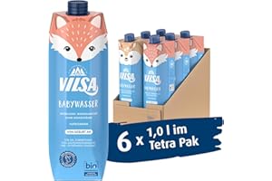 ‎VILSA VILSA Babywasser Naturelle Bio, 6 x 1,00 l Tetra Pak