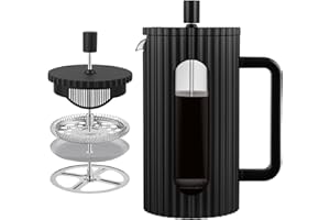 wedrink French Press Coffee Maker Cafetiere 1000ml/34oz French Press Caffettiera Brewer Tea Maker with Heat Resistant Borosilicate Glass Stainless Steel Filter Black