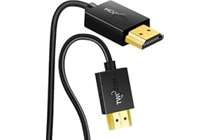 Twozoh Elastyczny i smukły kabel HDMI 3M, miękki i ultracienki kabel HDMI do HDMI obsługuje 4K@60Hz/2160P/1080P