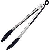 Silicone Kitchen Tongs, BBQ Tongs, Heat Resistant Silicone Handle, Stainless Steel and Silicone, Kitchen Pliers, Meat Tongs,