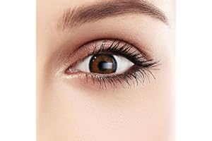 ‎DOLOVO Dolovo Kontaktlinsen Farbig Ohne Stärke, 12 Monatslinsen 1 Stück (Einteilige) für Cosplay Zombie Vampir, Karneval, Fasching, Anime (Braun)