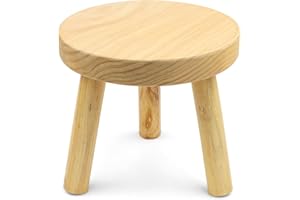 ASSRECT Small Wooden Stool Kids Round Step Stool 9.06" Tall Wooden Stool Display Stand Indoor Plant Stand Detachable Foot Rest Stool for House Plants, Bedroom Bedside Kitchen