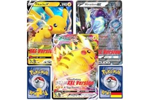 Cardicuno 3 Verschiedene Pokemon Karten XXL Riesenkarten in Übergröße (zufällig ausgewählt)- Deutsch