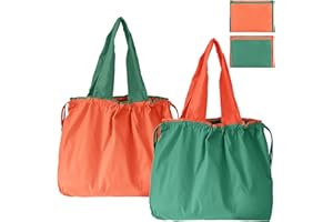 GFYFYZ Bolsas de compras plegables resistentes y reutilizables mochila de cordón en tejido de nylon Oxford 210T - ¡Soporta más de 50 libras de peso