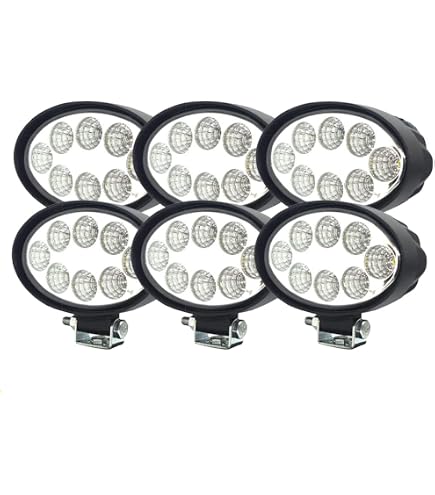Lot De 8 Phares De Travail LED 12V/24V 24W - Forme Ovale, Faisceau Flood 60°, IP67 - Pour Camion, 4x4, Bateau, Camping-car