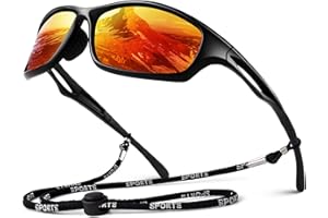 LINVO Polarised Sports Sunglasses for Men Driving Running Wrap Around TR90 Unbreakable Frame UV400 Protection