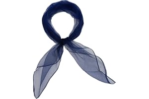 Basic Sense Plain Square Chiffon Neck Scarf For Lady Retro 50s Light Weight