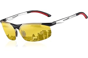 DUCO Men's Night Vision Glasses Polarized HD Yellow Night Driving Anti Glare Headlight Shooting Glasses 2181