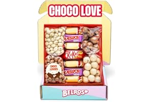 BELROS Pack Surtido Chocolates Variados. Especial Celebraciones y Cumpleaños. Navidades y Halloween. 12uds. Caja Regalo Reutilizable. Chocolate Blanco y Negro. Dulces