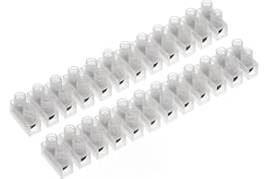 AUKENIEN 10A dwurzędowe elektryczne bloki zacisków śrubowych 12-drożny 10 A biały blok do podłączenia przewodów elektrycznych