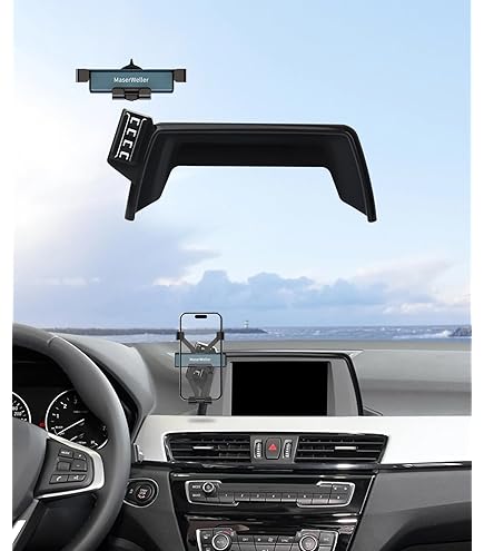 Support Téléphone Voiture Pour BMW X1 (2016-2022) & X2 (2018-2023) - Fixation Sur Écran 8.8", Rotule 360°, Pour Smartphones 4.7 à 7"