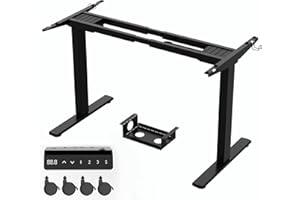 ‎HOMALL Homall Höhenverstellbarer Schreibtisch Elektrisch Gestell mit 2 Motoren, Elektrisch Schreibtisch bis 100KG, 2-Fach-Teleskop, Tischgestell mit Memory-Steuerung, Kollisionschutz Funktion, Schwarz