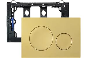 Empyreal Drückerplatte mit Spülhebelset und Einbaurahmen, passend für Geberit Sigma 20 UP300 & 320 Betätigungsplatte Ersatzteile, Zweimengenspülung, 1 Stück (Gold&Goldene Kreise)