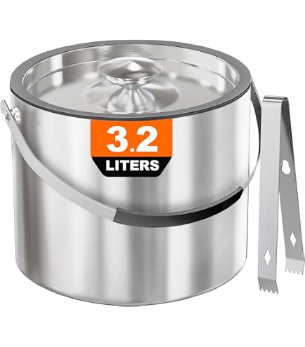 4L Eiswürfelbehälter Aus Edelstahl – Doppelwandig Isoliert, Mit Deckel & Zange, Für Partys & Garten, Bier & Wein