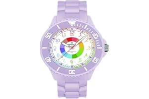 WEAYEGE Kids Watch for Boys Girls,Educational Wrist Watch for Children,Children's Watch for Girls and Boys,Analog Watch with Rotating Bezel with Exercises,Easy to Learn to Read