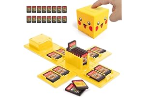 LITALARM Nintendo Switch Game Card Case, Game Card Holder for Nintendo Switch Games with 16 Slots (Pika YELLOW)