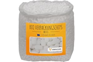 verpacking BIO Verpackungschips aus Maisstärke [Farbe & Menge wählbar] Füllmaterial für Pakete 25 Liter - Weiß