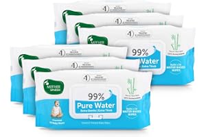Mother Sparsh 99% Pure Water (Unscented) Baby Wipes I Natural Plant Made Fabric - Super Thick I 72 pcs/Pack - Pack of 6