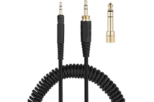 HESUPY Replacement Cable for Audio-Technica ATH-M70X M60X M50X M40X Headphones Audio Cord Spring Wire Stretch to 3meters/9.9feet