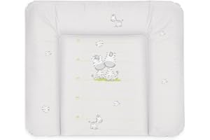 Ceba Baby® Fasciatoio Materassino - Fasciatoio neonato morbido - Cuscino Fasciatoio Lavabile per bambine e bambini - certificato Öko-Tex - impermeabile - Zebra grigia - 70x85 cm