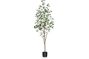 ‎KAZEILA Kazeila Eukalyptus Pflanze Künstlich 150cm Künstliche Pflanzen Artificial Kunstpflanzen Groß Dekopflanzen mit Natürlichen Stämmen für Home Decor Zimmerdeko Schlafzimmer Dekoration(1Pack)