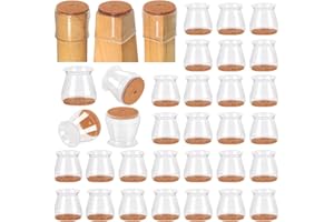 VIUME 32 Pcs Chair Leg Floor Protectors for Hardwood Floors Silicone Covers to Protect Wood Tile Floors Felt Pads Furniture Leg Caps(Medium)