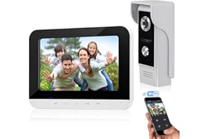 FTSTech 7Inch WiFi Video Door Phone Wired Video Intercom System Touch Panel Monitor, IR Outdoor Camera Remote Unlock for Home Security