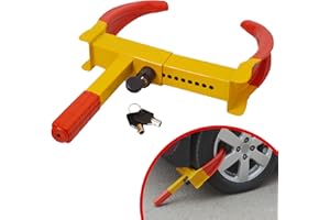 Discount Seller Heavy-Duty Wheel Clamp, 8 Holes Extendable Anti Theft Security Wheel Lock for Protection of Cars, Trailers and Caravans - 2 Keys