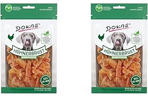 Dokas Dog - Pechuga de pollo en trozos para perros - Paquete doble - 2 x 70 g