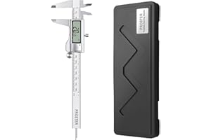 Proster Vernier Calipers 6 Inch/150 mm Digital Caliper Fractions/Inch/Metric Calipers Measuring Tool Stainless Steel Body/Silver Extra Large LCD Screen Auto Off Featured Measuring Tool