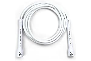ELITESRS Elite Jumps Adjustable Skipping Rope for Adults – 6mm PVC Fitness Rope with Unbreakable Handles, Smooth Rotation & Easy Sizing for Cardio, Strength & CrossFit - Durable 10ft Rope, 5-Inch Handles
