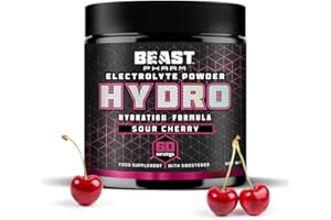 BEAST PHARM Beast | Electrolytes Powder | 60 Servings Keto Hydration Drinks with Potassium | 360g, Sour Cherry