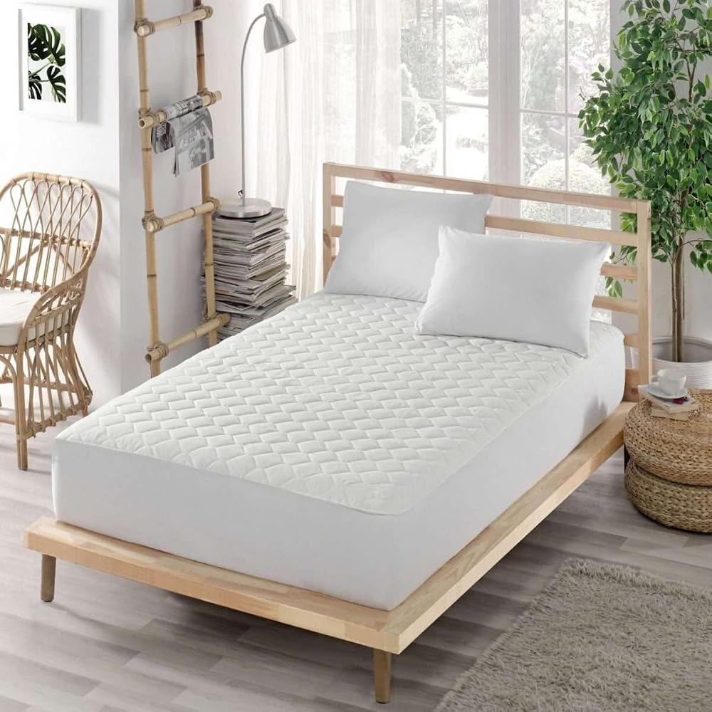 ELY PARKER Yatak Koruyucu Alez-Mikrofiber Kapitoneli Fitted-Yanı Çarşaflı-Çift Kişilik (140x190)