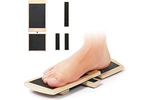 KORSAOT Blackboard Fußtrainer, Holz Gleichgewichtstrainer, Einbeiniges Wackelbrett für Knöcheldehnung, Haltungskorrektur, Effektive Fußkräftigung und Fußstabilisierung