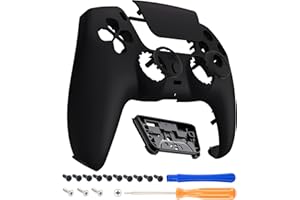 eXtremeRate Luna Rediseñado Carcasa Frontal con Panel Táctil Compatible con ps5 BDM-010 BDM-020 BDM-030 BDM-040 Control Placa Frontal Funda Portectora Compatible con ps5 Mando(Negro)