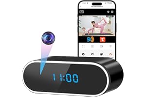 UYIKOO Cámara Espía Oculta WiFi, 2,4G/5G Mini Camara Espia Inalambricas 1080P HD, 120° Reloj con Cámara con Visión Nocturna Detección De Movimiento