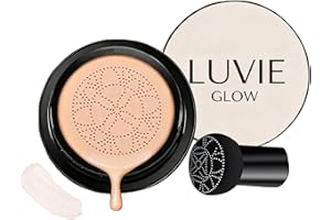 HOIDOKLY Luvie Glow Foundation Cushion, 2026 New Mushroom Head Air Cushion CC Cream, Luvie Glow Makeup - Moisturizing Concealer Brighten Long-Lasting, Natural BB Cream for All Skin Types (Ivory)