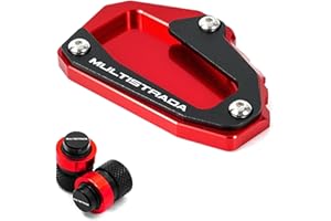 TEAUSA Moto Cavalletto Cavalletto Laterale Estensione Pad Tappi Valvola Fit for DUCATI Multistrada 950 1100 1260 1200 S GT 1200 S V4 Accessori (Size : Red Combo)