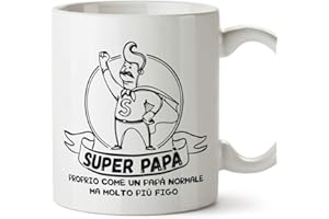 Mugffins Tazza papà (Miglior Padre del Mondo) - Super papà - Idee Regali Originali Festa del papà