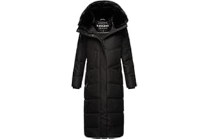 Navahoo Damen Wintermantel warmer Steppmantel extralang mit abnehmbarer Kapuze Hingucker XIV XS-5XL