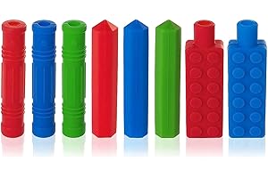 ANSUG 8 lápices masticables, de silicona, sensoriales, para necesidades especiales, autistas, ansiedad