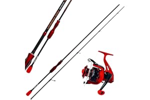 kolpo kit combo pesca spinning con canna light 3-15 gr 265cm e mulinello con bobina alluminio pesca al mare lago e fiume per trote