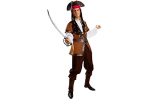 Funidelia Disfraz de pirata - Colección Caribe para hombre, Corsario - Traje para adultos para fiestas, Carnaval y Halloween - Talla M