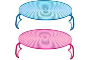 Anloximt Plateau Pliant -Ondes 2 Plateau empileur d'assiettes -Ondes Support pour Cuisson à la Vapeur Accessoire Multifonctionnel -Ondes pour Assiette Bol
