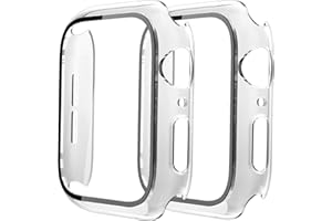 Fengyiyuda 2 Stück Hülle Kompatibel mit Apple Watch 38/42/40/44mm mit Anti-Kratzen TPU Displayschutz Schutzfolie,360°Schutzhülle für iWatch Series 6/5/4/3/2/1/SE,2 Stück,Clear/Clear,40mm
