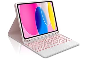 Occtingkind, Tastiera per iPad A16 2025 e iPad 10 Gen 2022, Custodia con Tastiera per iPad10.9/11", Cover Touchpad Magnetica Retroilluminata Bluetooth Keyboard, Italiano Layout, USB C, Rosa