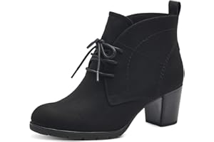 MARCO TOZZI Women's Vegan Lace Up Block Heel Ankle Boots
