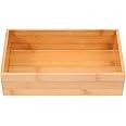 Cabilock bamboo storage box drawer organizer cosmetic storage bin wood Utensil Tray Kitchen Toilet Tank Tray bamboo utensil organizer bamboo silverware tray office no cover big wooden box