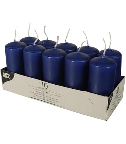 Lot de 6 bougies rondes métalliques déco de couleur dorée de 8 cm